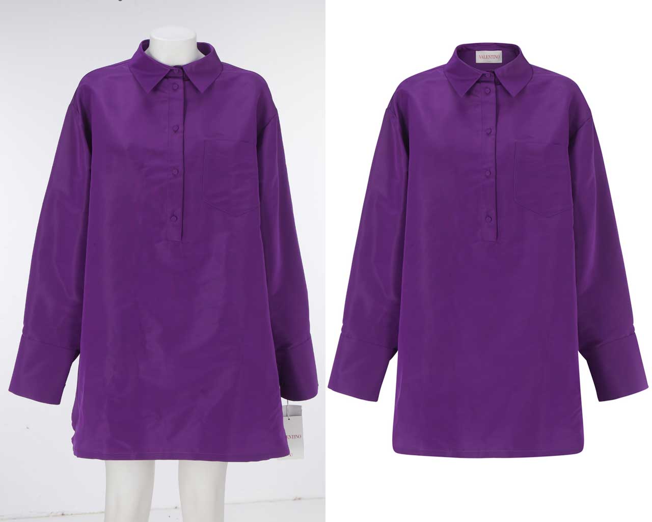 Dress ghost mannequin editing with symmetry for clean apparel eCommerce images