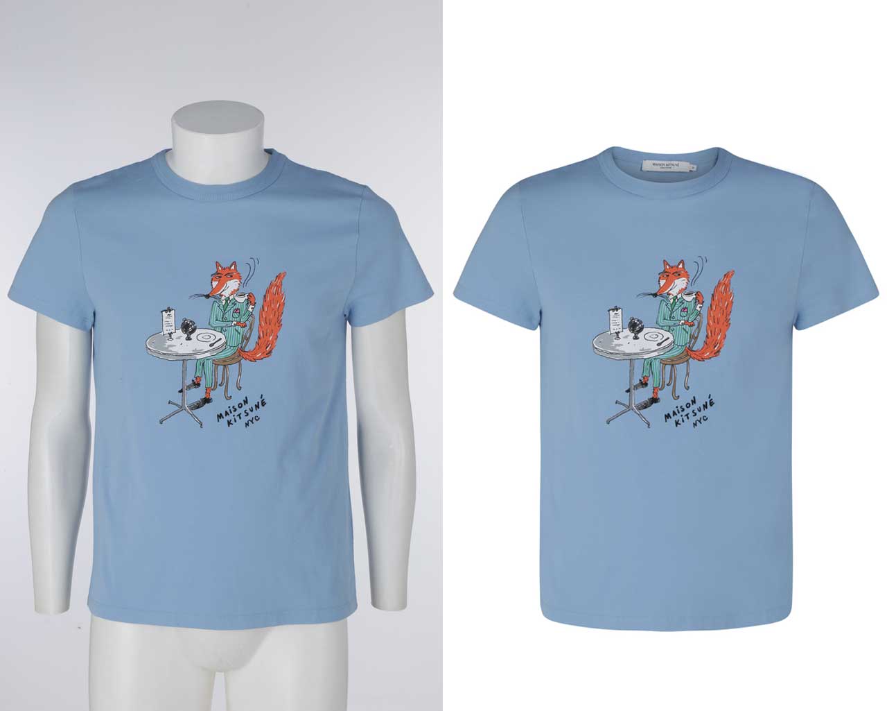 T-shirt ghost mannequin editing with clean symmetry for eCommerce tops