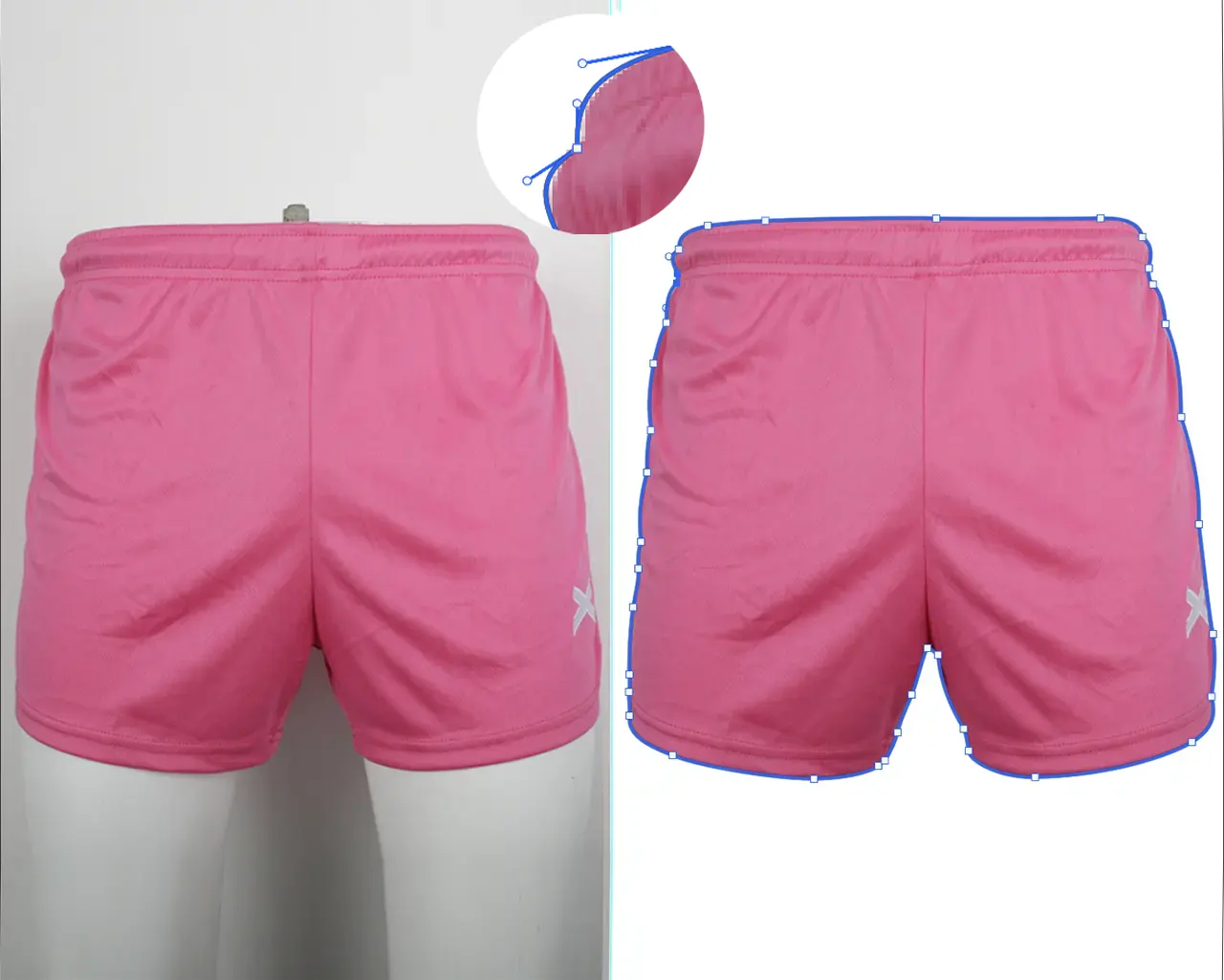Single (Simple) Clipping Path Single (simple) clipping path on pink shorts